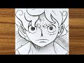 Drawing luffy gear 5 easy  how to draw anime step by step  easy drawing ideas for beginners