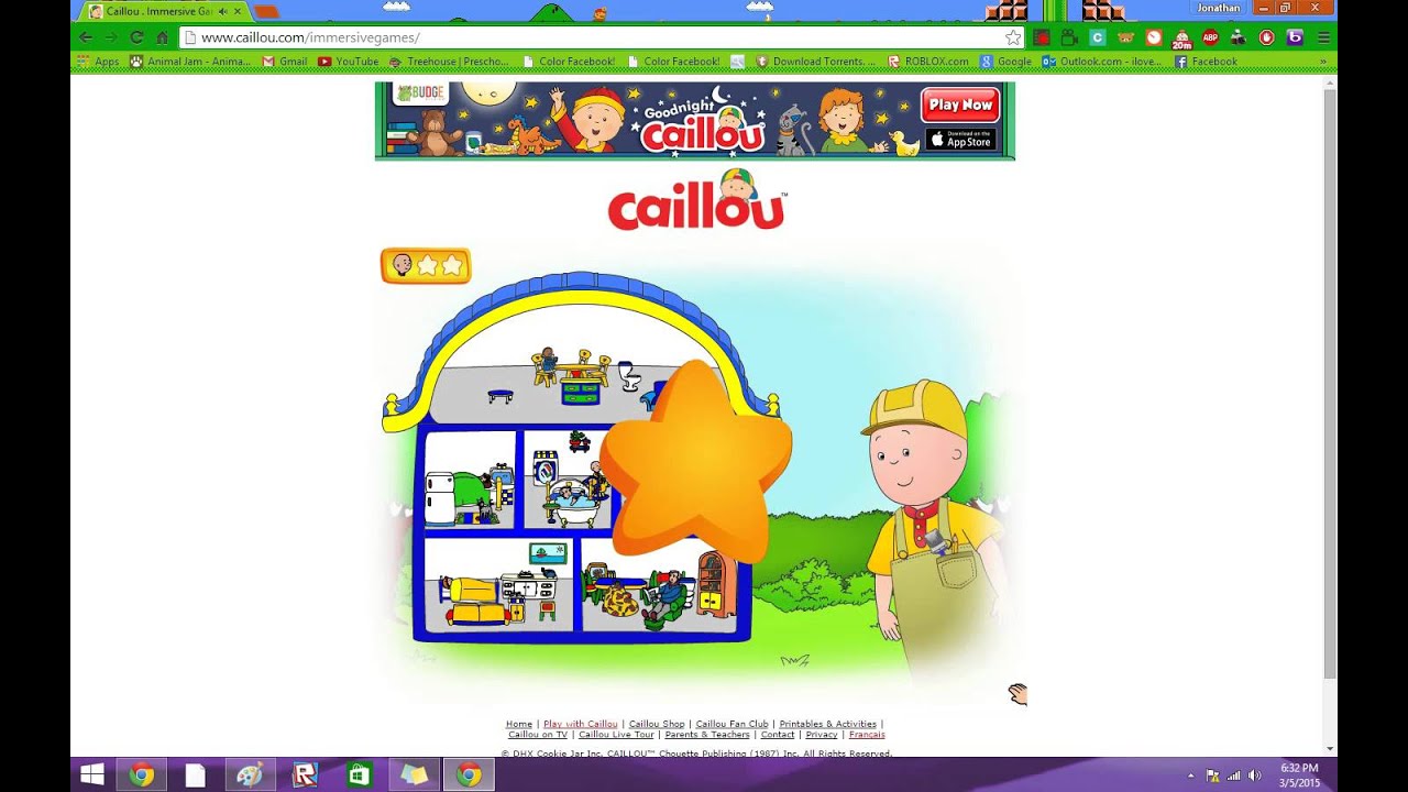 Caillou build a house 2 to 3 3 stars room 1 done!.webm YouTube