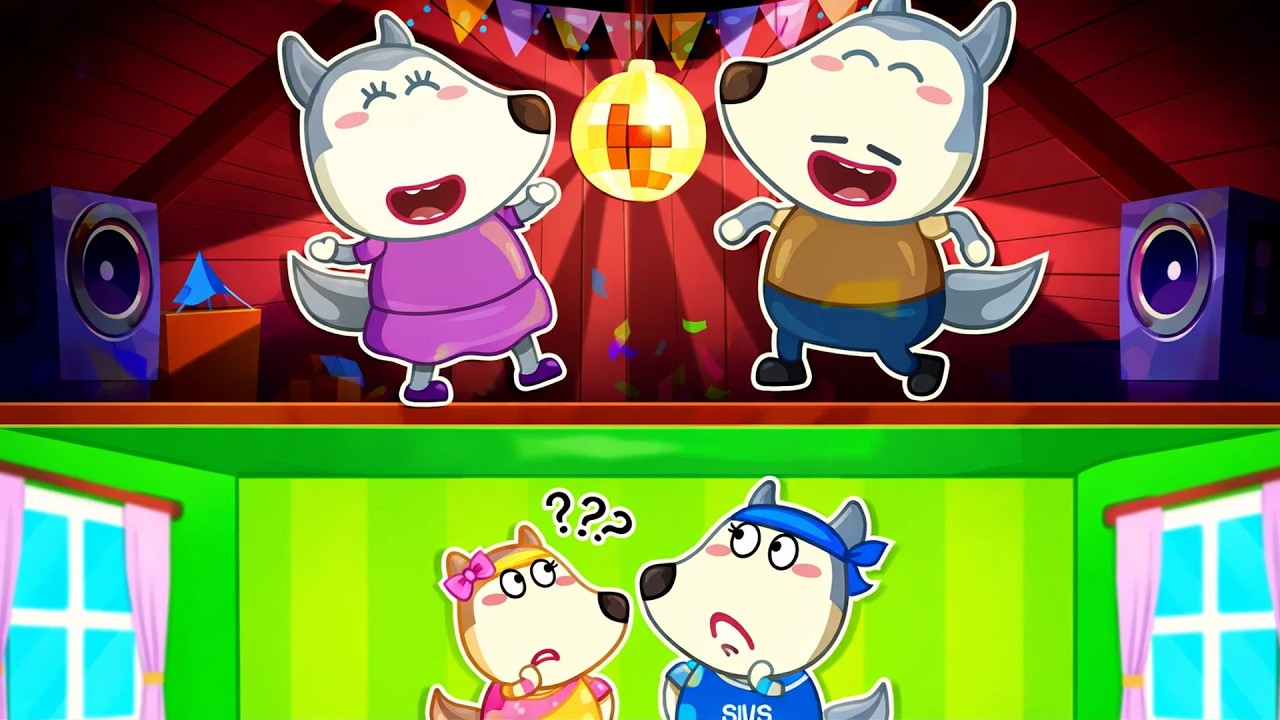 Pais dão festa sem os filhos🥳Festa no terraço | Wolfoo em português