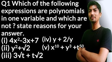 which of the following expression are polynomial in one variable and which are not ex 2.1 class 9 q1