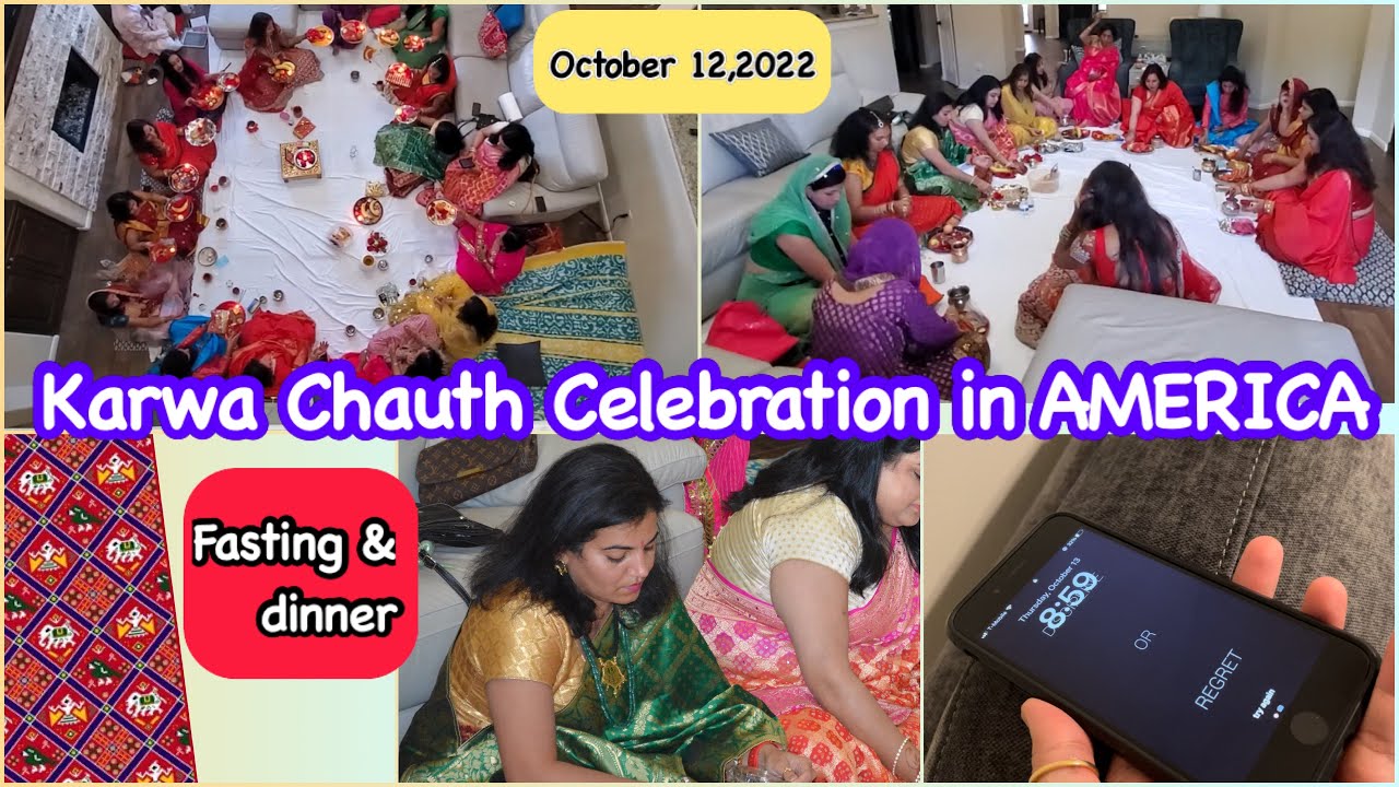 KARWA CHAUTH CELEBRATION IN AMERICA Indian family life in USA fasting