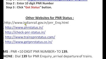 DIAL SMS 139 TRAIN PNR STATUS CHECK