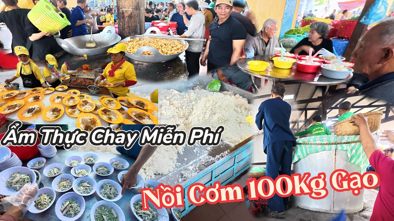 Quá Khủng Nồi Cơm Nấu 1 Lần 100Kg Gạo | Đại Lễ Đản Sinh Đức Thầy Đãi Ăn Chay 3 Ngày 3 Đêm.