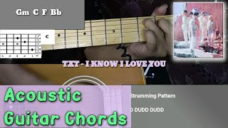 Video thumbnail of "TXT - 0X1 Love Song (I Know I Love You) Acoustic Guitar Chords Tutorial"