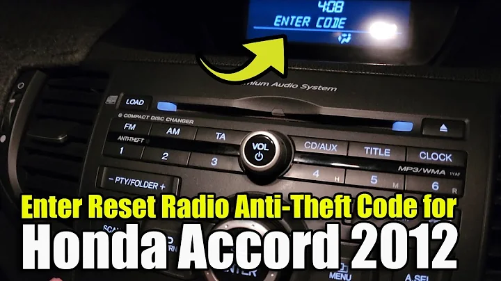 How to Enter Reset Radio Anti-Theft Code for Honda Accord 2012 to Unlock Radio & CD Player