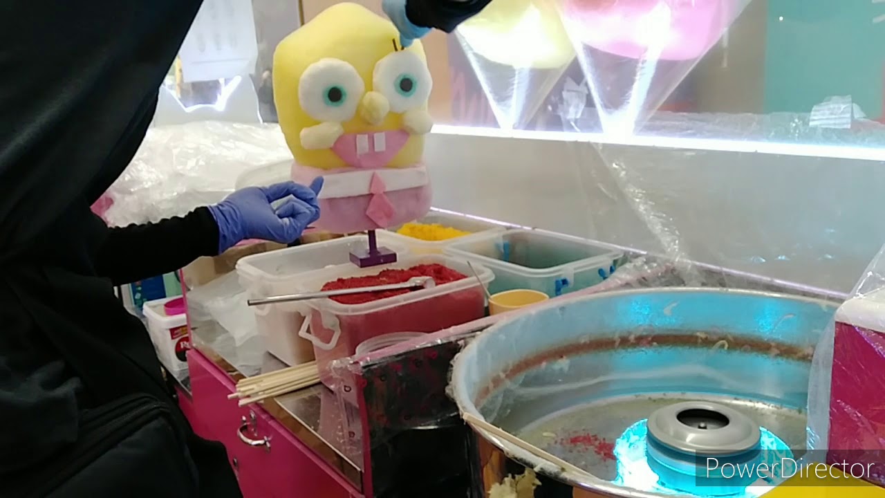 COTTON CANDY ART  : Spongebob, Squidward / Patrick star.  philippine street food.