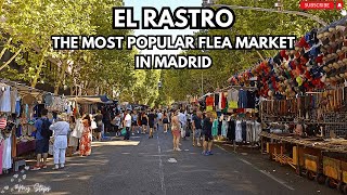 El Rastro, the most popular open air flea market in Madrid, Spain #4kwalk #virtualtour #virtualwalk