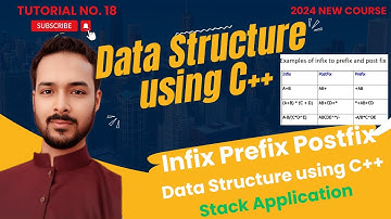 Tutorial 18: Infix Prefix Postfix in Data Structure using C++ | Stack Application Equation Parsing