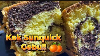 KEK MARBLE SUNQUICK !🍰🍊Confirm Jadi! Gebu & Lembut (All in one)#kek #kekmarble #kekcoklat #resepi 