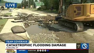 Catastrophic flooding damage in Vermont
