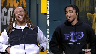 Jaire Alexander and Eric Stokes take the Whisper Challenge