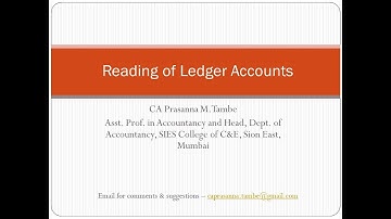 # READING OF LEDGER ACCOUNTS 1
