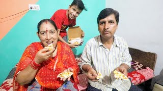 Mom Eating Pizza  First Time ** Her Reaction ?