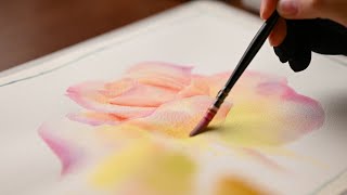 Mastering ROSE Flower 🌹🎨 Watercolor PAINTING session