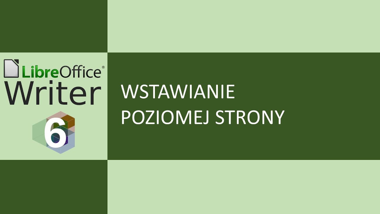 Libreoffice Zmiana Orientacji Jednej Strony LibreOffice Writer 6. Wstawianie poziomej strony - YouTube