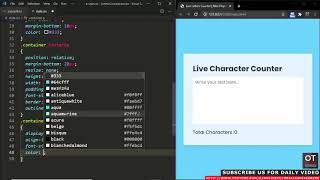 y2mate com   Live Character Counter using CSS  Javascript  Mini Project 480p