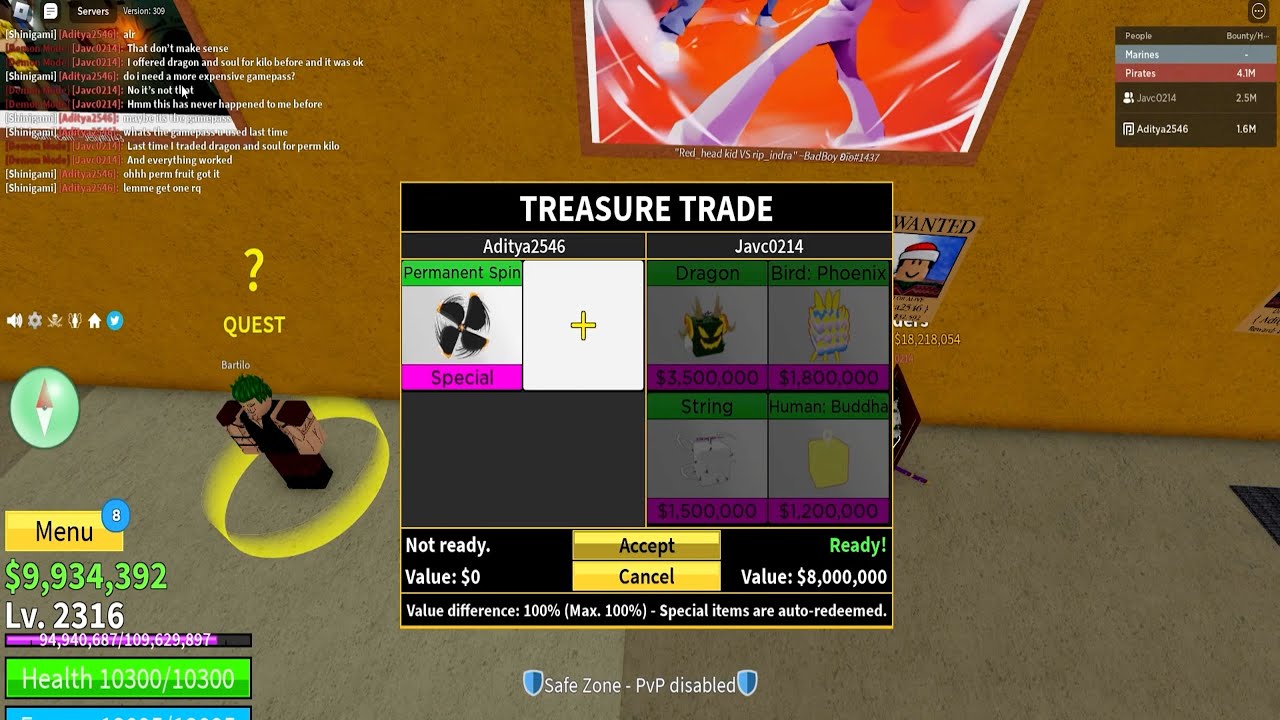 Trading PERMANENT ICE for 24 Hours in Blox Fruits 
