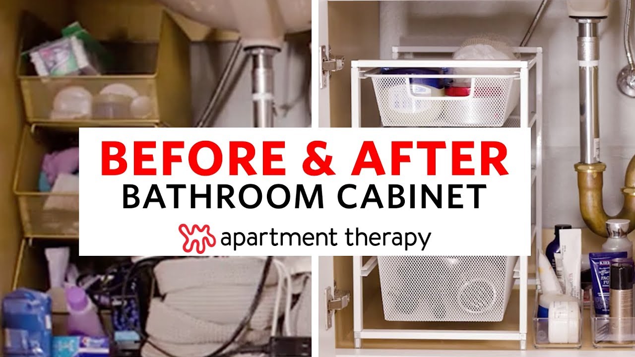 Before After Bathroom  Cabinet  Apartment  Therapy  