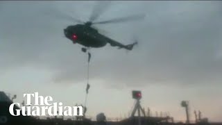 Iran troops rappel onto seized British-flagged oil tanker