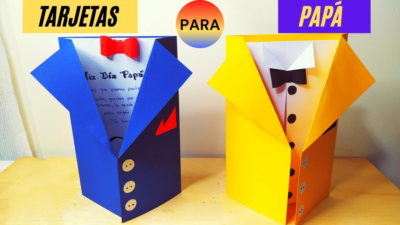 DIY/Tarjeta para el día del padre/ detalles para papá de  cartulina.#amoapapá #felizdíapapá - YouTube