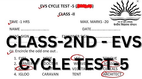 CLASS-2ND/EVS/CYCLE TEST-5/QUESTION PAPER/SAMPLE PAPER/SOLUTION  #kvs #cbse #kv