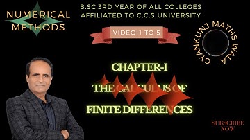 (Lect-01)Calculus Finite differences/numerical methods/BSC 3RD  year ccs university