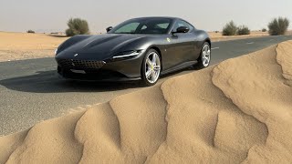 Taking the Ferrari Roma around Dubai’s famous ‘Sand Dune Road’