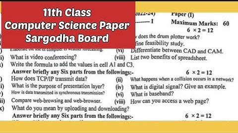 1st year Computer Science Sargodha board group1 solved paper 2023 ||