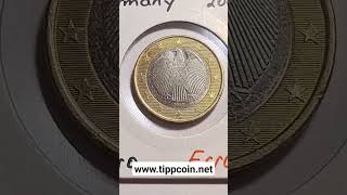 1 Euro BRD, Geschlossene Bundesadler Feder