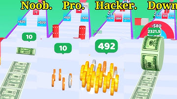 Coin Stack | 🪙 Noob vs Pro vs Hacker vs Down in Coin Stack Gameplay