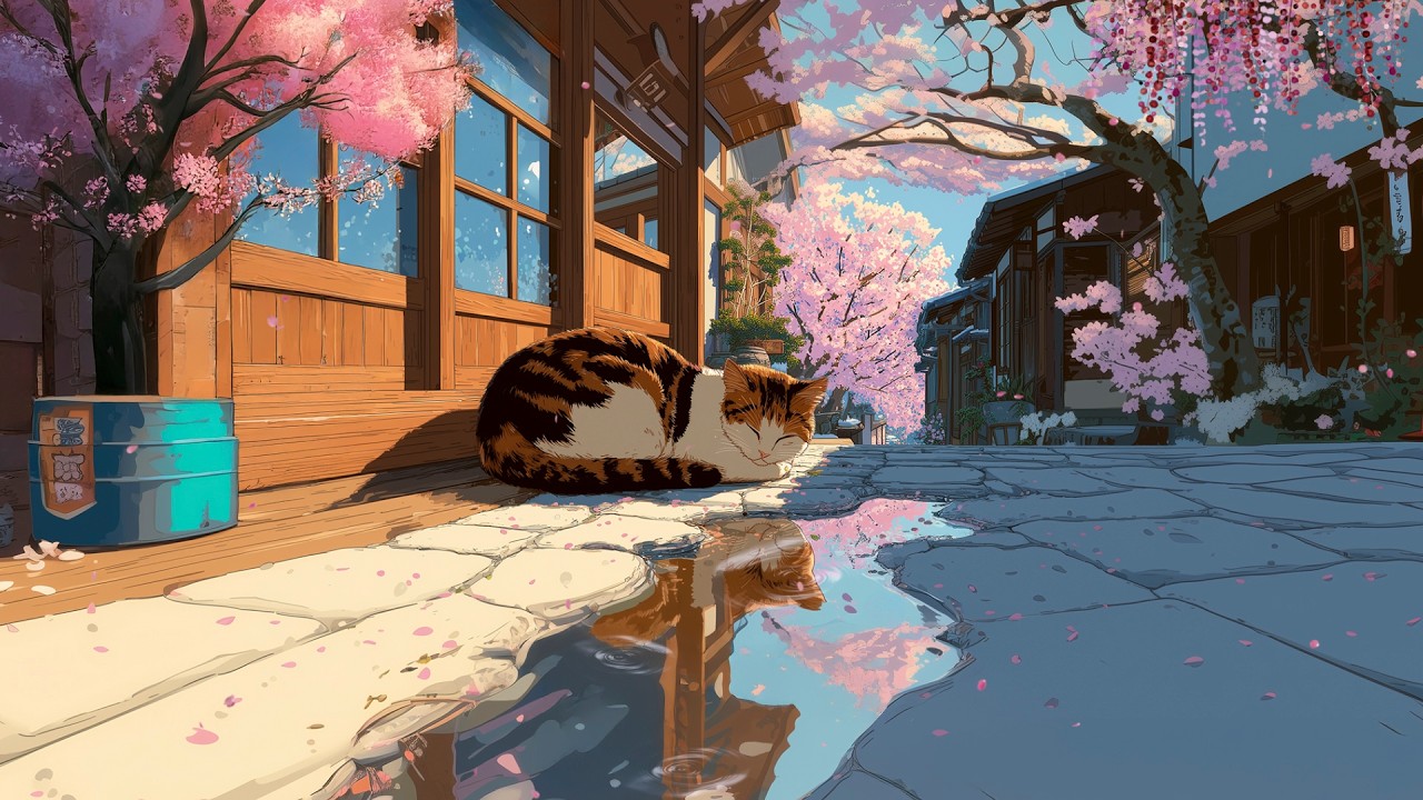 The Beautiful Spring Colors the Whole World 🌸🐈‍⬛ Lofi Mix 📻 Relax, Study & Calm Your Anxiety