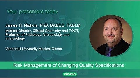 James H Nichols Risk Management Changing Quality Specifications