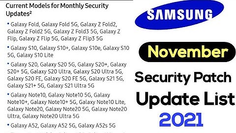 Samsung November 2021 Security Patch Update List | A50 A50S A51 A52 A52S A71 M21 M31 M31S M51 A21S