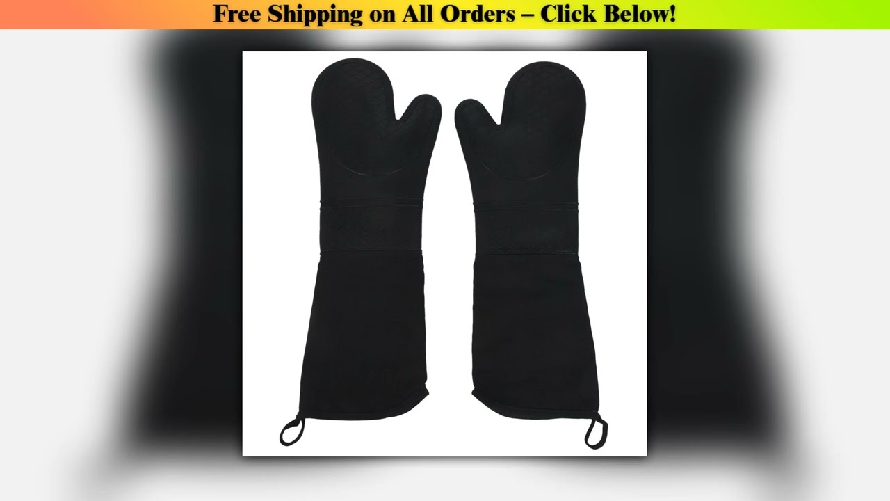 1 Pair Professional Silicone Oven Mitts Baking Gloves Elbow Length Heat Resistant Gloves Wholesale