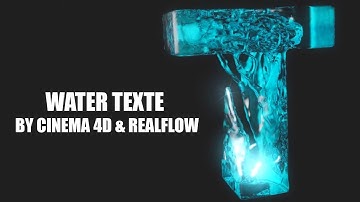 water text by cinema 4d & real flow