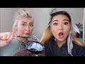BLEACHING MY HAIR FROM BLACK TO BLONDE AT HOME ft Patricia | Krystina Sdoeung