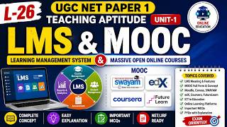 L-26 LMS & MOOC | Learning Management System & Massive Open Online Courses | UGC NET Paper 1 📚💻🔥
