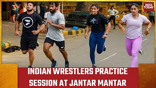 Indian Wrestlers Train At Jantar Mantar Amid Protest Against WFI Chief