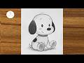 How To Draw a Cute Puppy???? || Very Easy Puppy Drawing Tutorial || Easy drawing tutorial for beginn