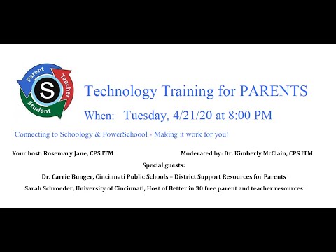 CPS Technology Training for PARENTS, April 21, 2020 8 PM