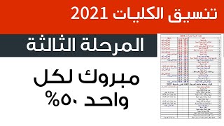 اخيييرا بقا تنسيق كليات المرحلة الثالثة علمي وادبي 2021 وكلام مهم جدا ليكم