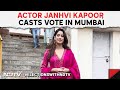 Celebrity voting today  actor janhvi kapoor casts vote at a polling station in mumbai