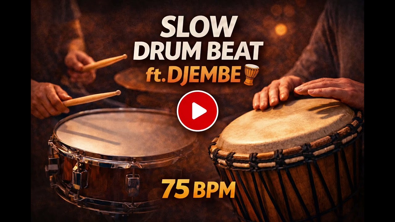 Slow Drum Beat Ft Djembe - 75 BPM🪘🥁||Himanshu Ojha||
