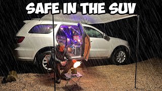 Solo Car Camping in the Rain with a New Stove, lots of Animals!