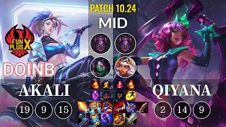 FPX Doinb Akali vs Qiyana Mid - KR Patch 10.24