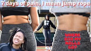 I tried the 7 DAY JUMP ROPE CHALLENGE 1000 SKIPS PER DAY + RESULTS *No Diet