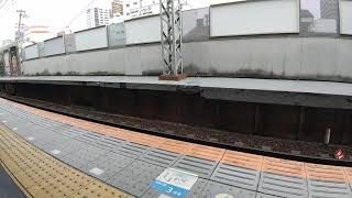 [フリー素材]奈良行き快速急行阪神車1000系鶴橋駅到着&鶴橋駅奈良線接近メロディー