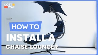 How to Install the Hanging Curved Steel Swing Chaise Lounger | NP10372 #costway #howto