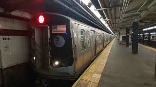 IND Subway: Inwood-207th St bound R179 (A) train departing 168th Street.