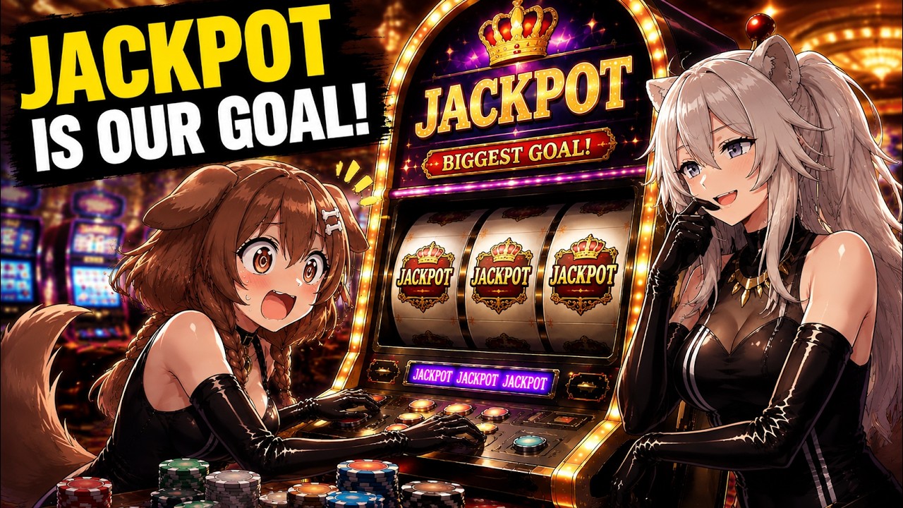 Shishiro Botan and Inugami Korone enjoy playing the slot in Las Vegas【Eng Sub / hololive】